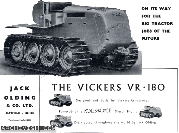 The Rolls Royce engined Vickers VR-180 tracked tractor