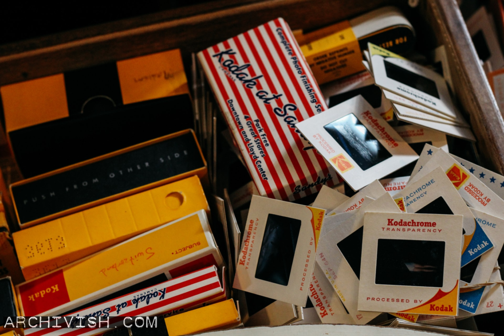 A box full of Kodak DIAS film