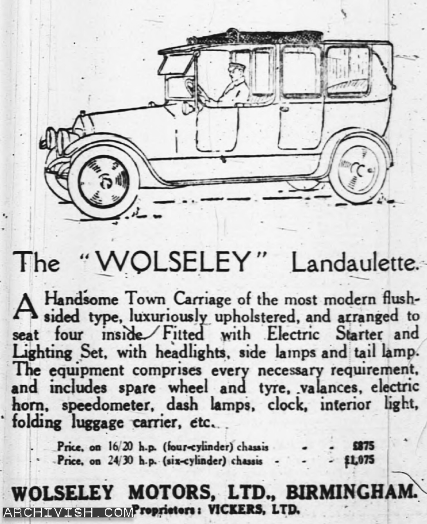 The Wolseley Landaulette - 1919