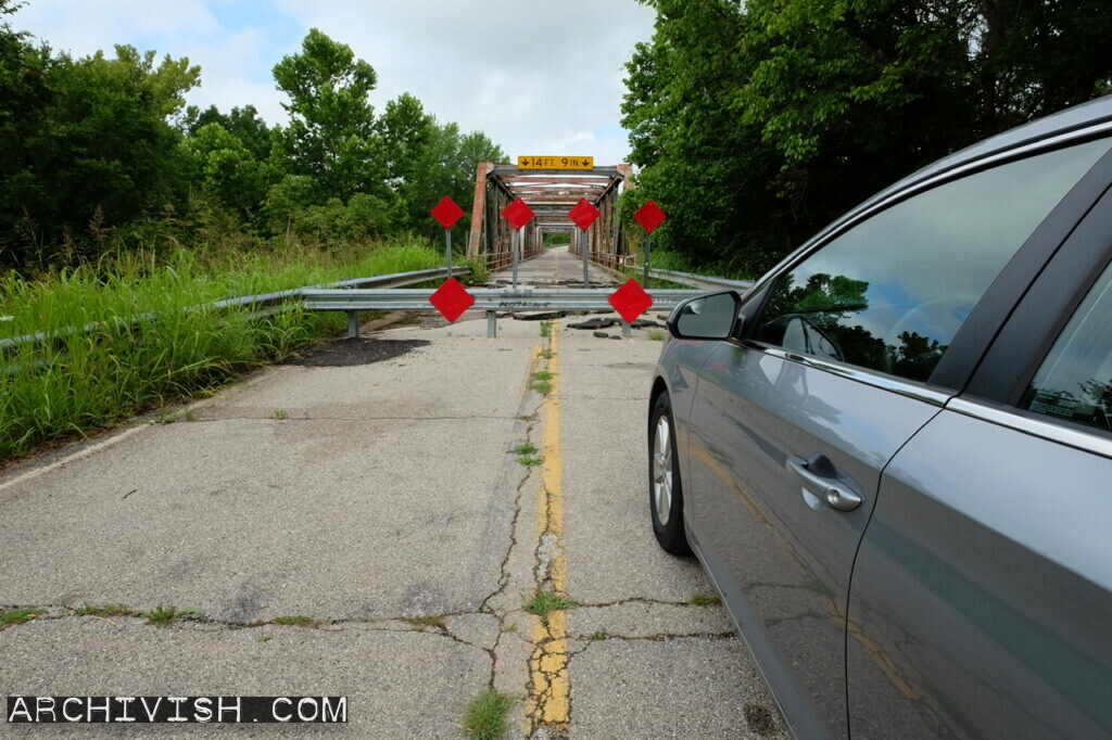 Closed Gasconade River Bridge" on Route 66