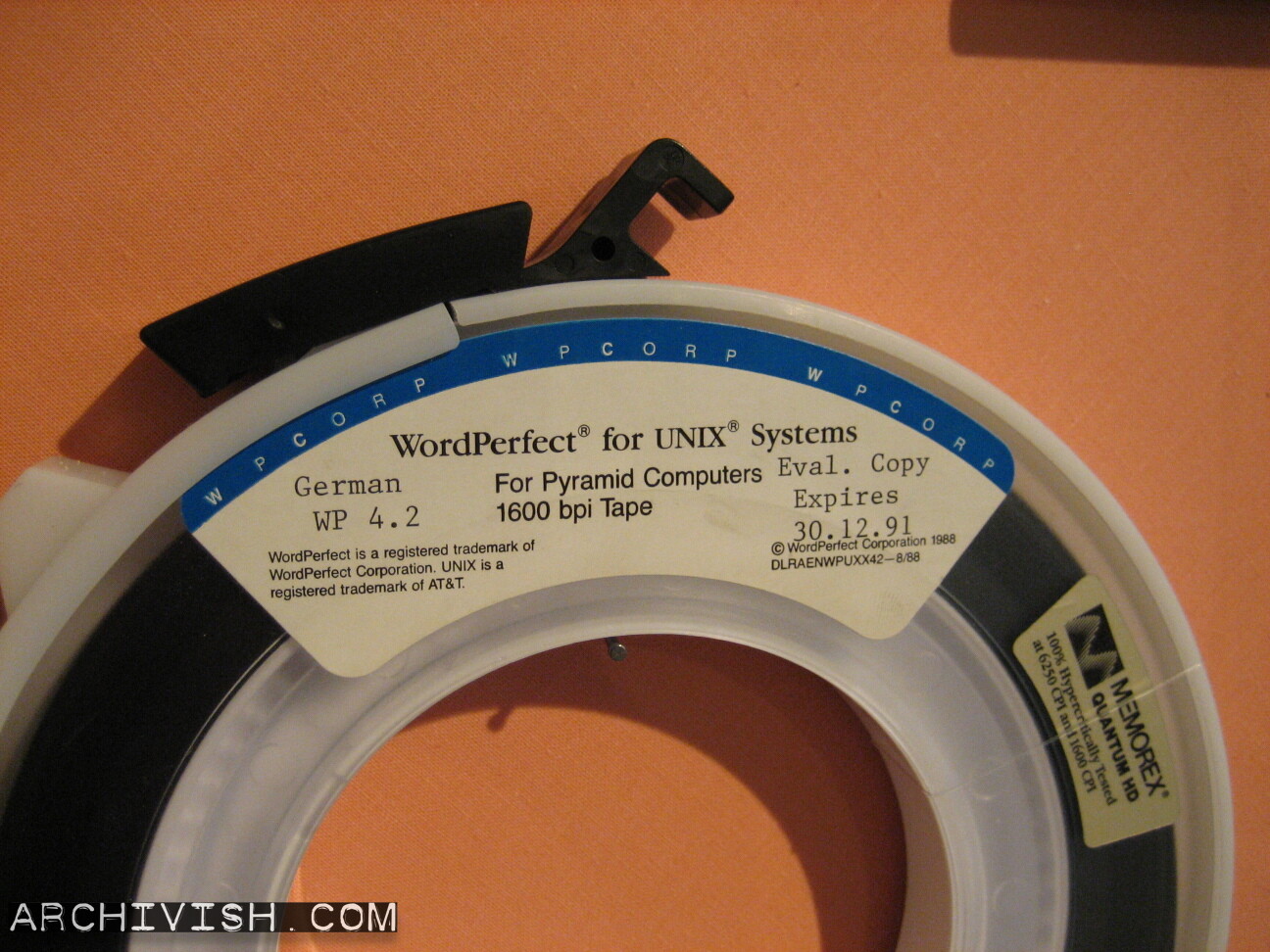 Magnetic tape with WordPerfect 4.2 for UNIX Systems - 1988