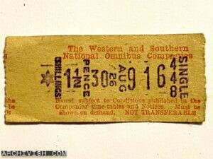 The Western and Southern National Omnibus Companies ticket - 1950s
