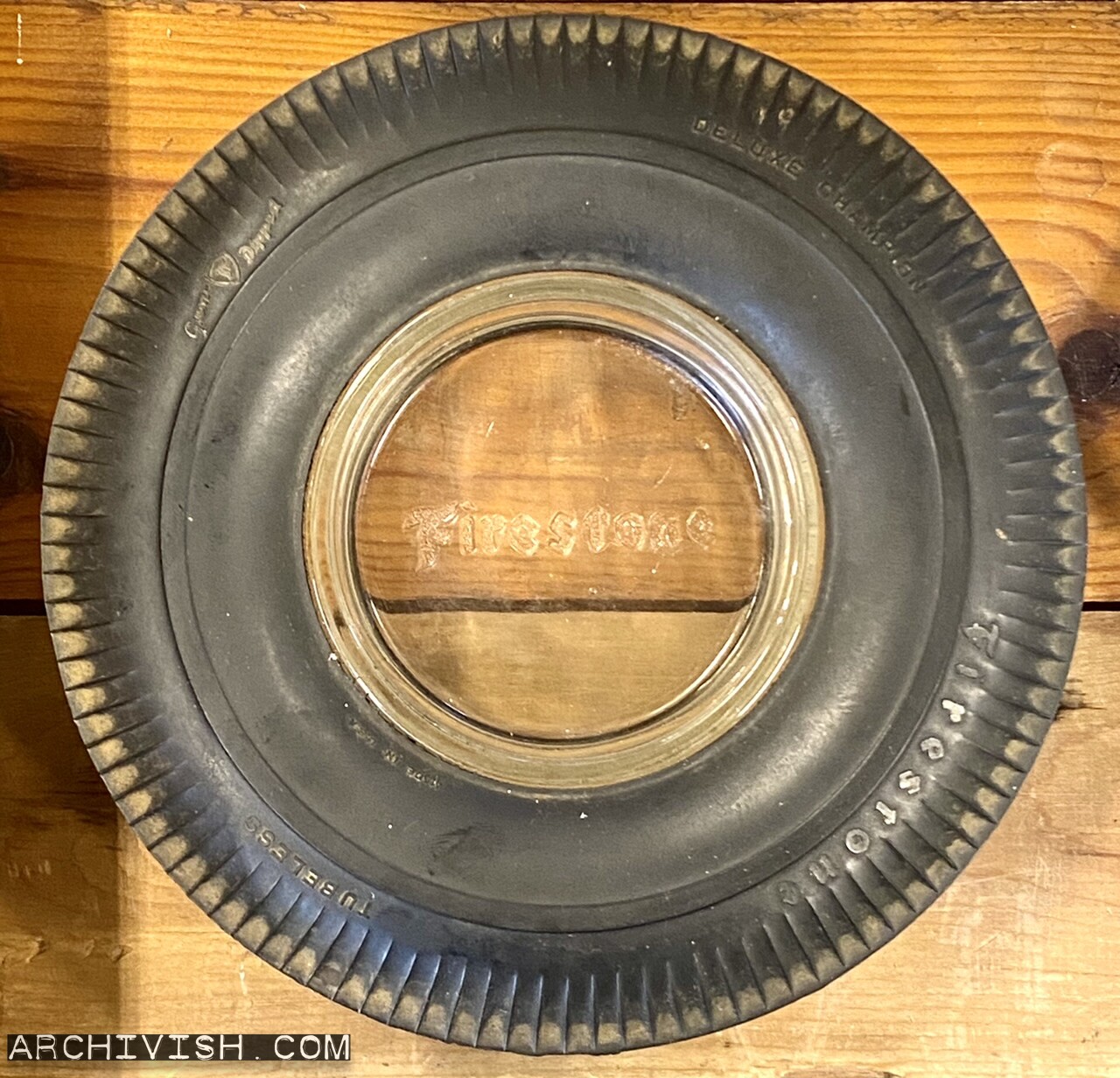 Firestone Tire and Rubber Company - Tyre advertisement, made as a miniature tyre