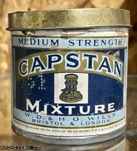 Medium Strength Capstan Mixture - The goods of this package are the goods of the successors to W. D. & H. O. Wills, Bristol & London - Tobacco tin