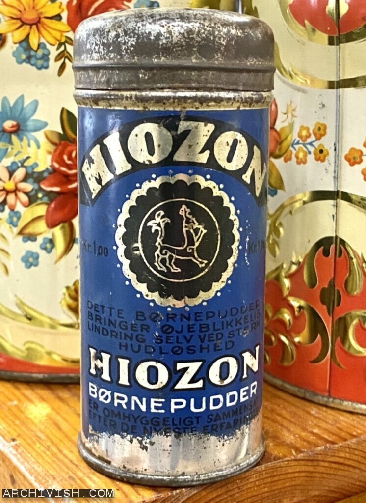 A metal tin of Hiozon childrens powder
