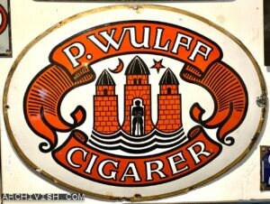 P. Wulff Cigars - Tobacco Advertisement - Enamel Sign